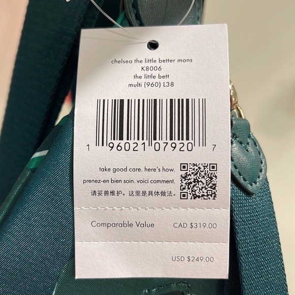 Kate Spade Chelsea Monstera Leaves Print Nylon Belt Bag Fanny Pack Green Multi - Picture 4 of 16